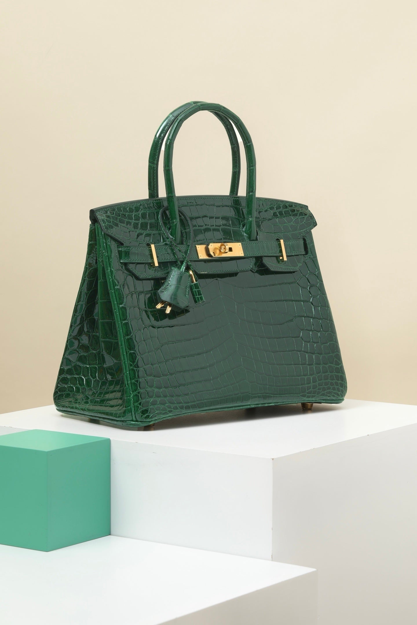 Hermès Birkin 30 Vert Emerald Crocodile Gold