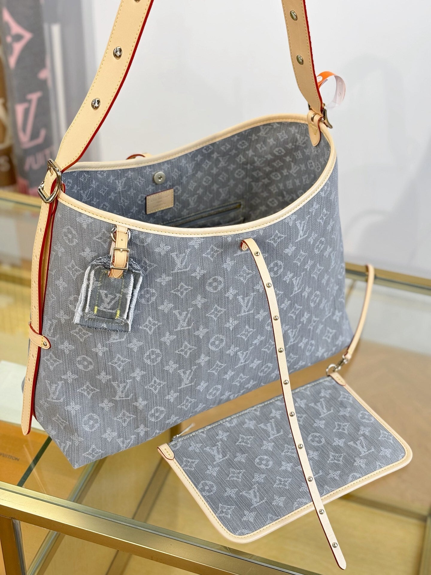 Louis Vuitton Carryall MM in Blue Monogram Denim