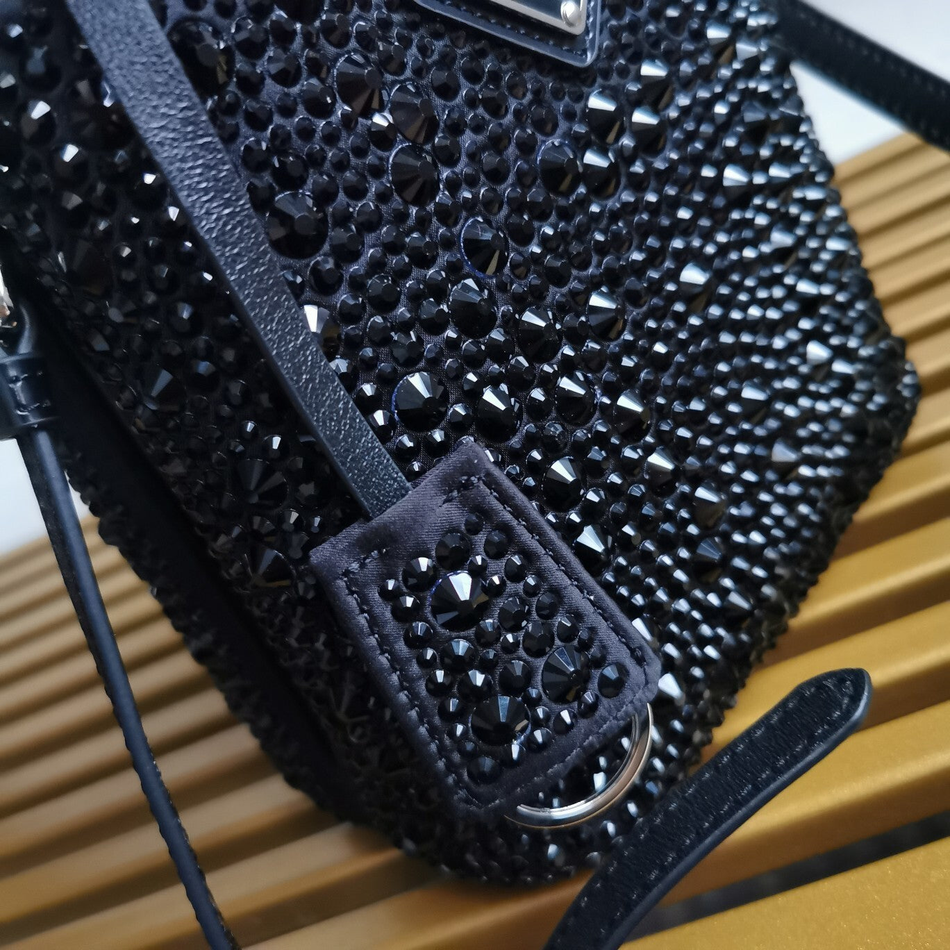 Prada Satin Crystal Small Panier Bucket Bag – Crystal Embellished