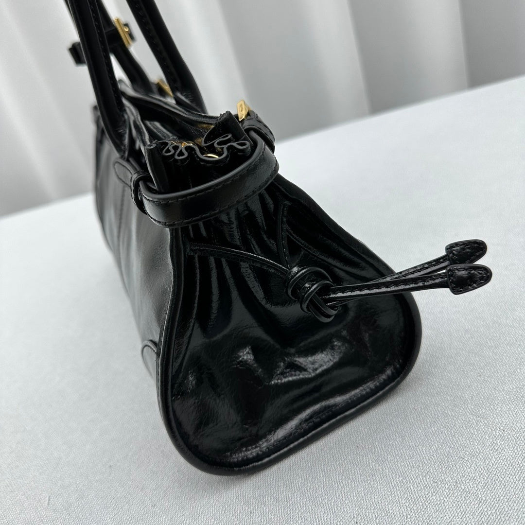 Prada Bonnie Medium Black Leather Shoulder Bag
