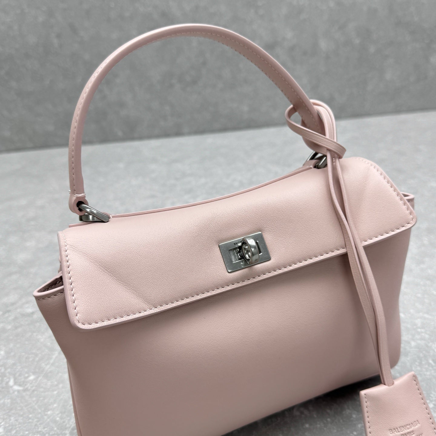 Balenciaga Rodeo Mini Pastel Pink Suede Tote Bag