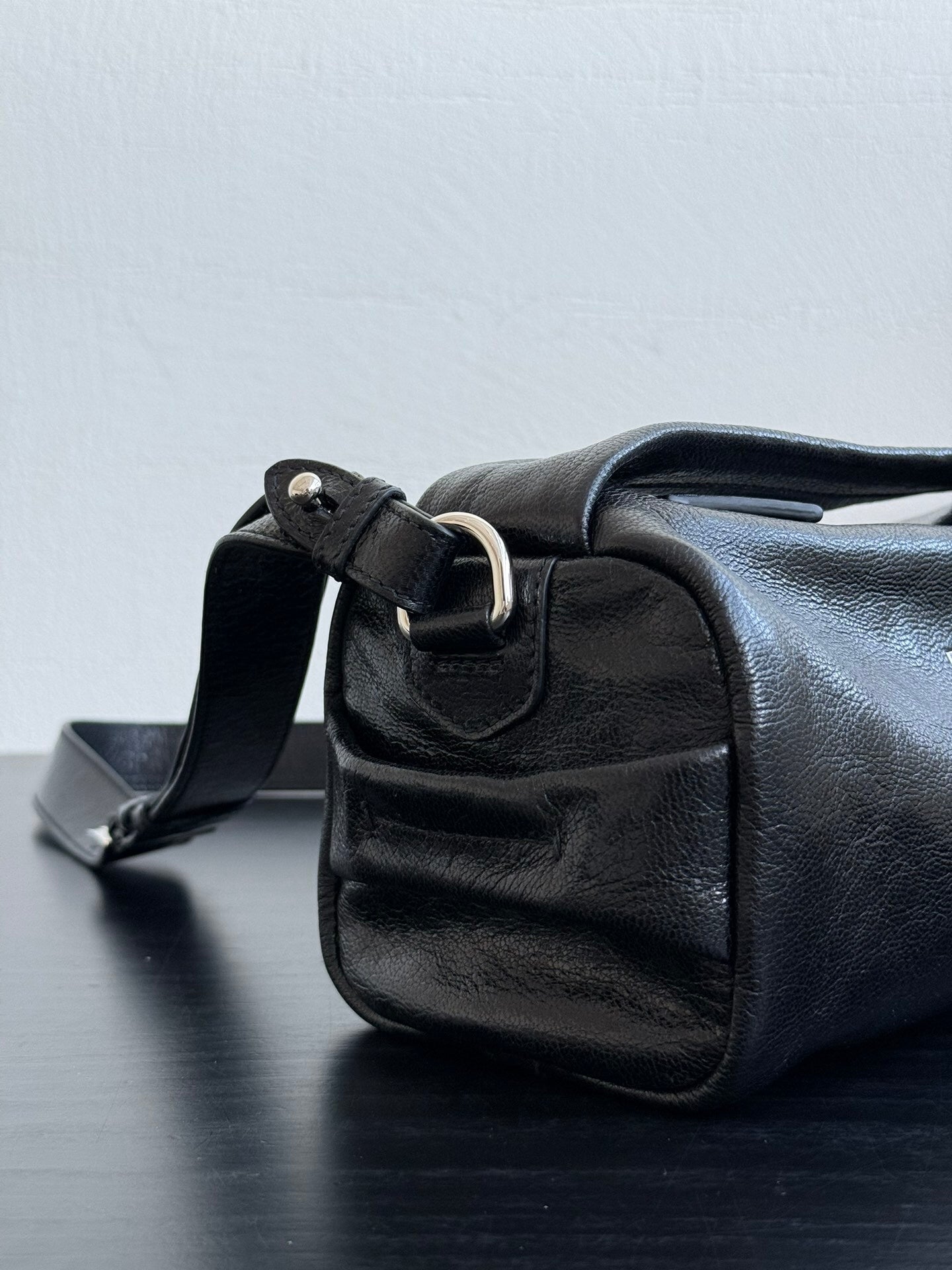 Prada Black Leather Messenger Bag