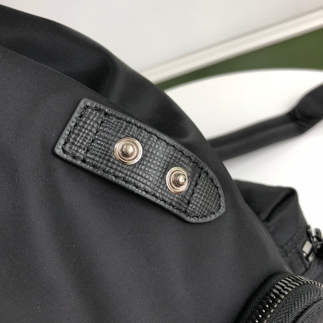 Burberry Black Technical Nylon Rucksack with Leather Trim