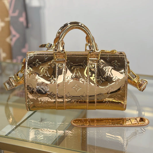 Louis Vuitton Speedy Bandoulière in Copper Monogram Miroir Laminated Canvas