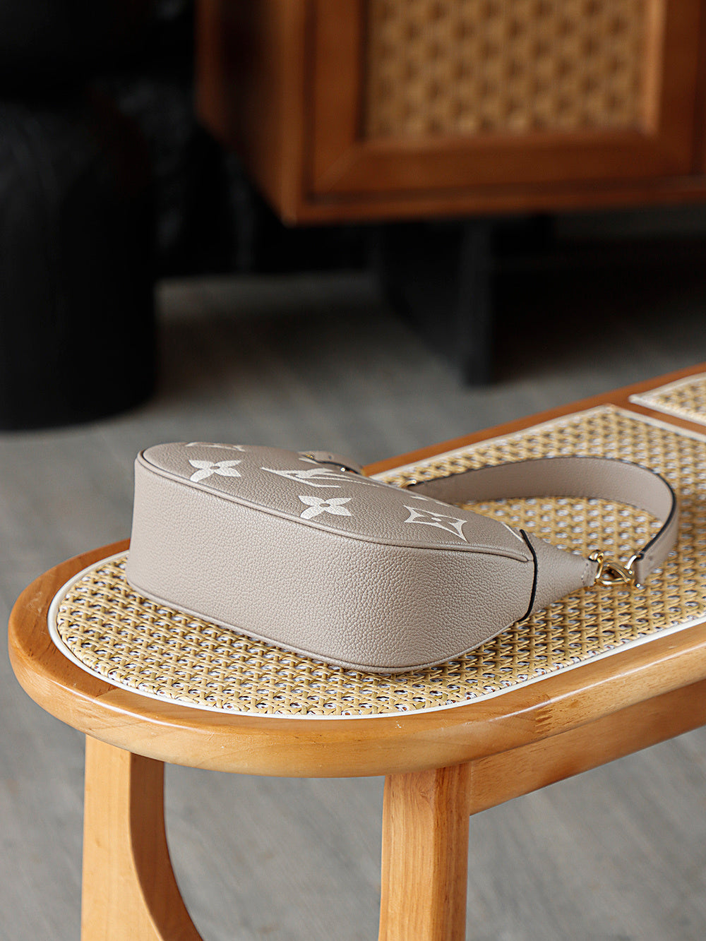 Louis Vuitton Bagatelle Bag in Beige/Crème Monogram Empreinte Leather