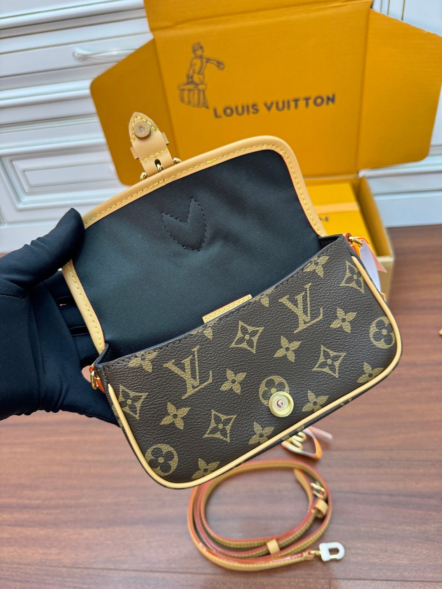 Louis Vuitton Nano Diane Bag in Monogram Canvas with Cowhide Leather Trim