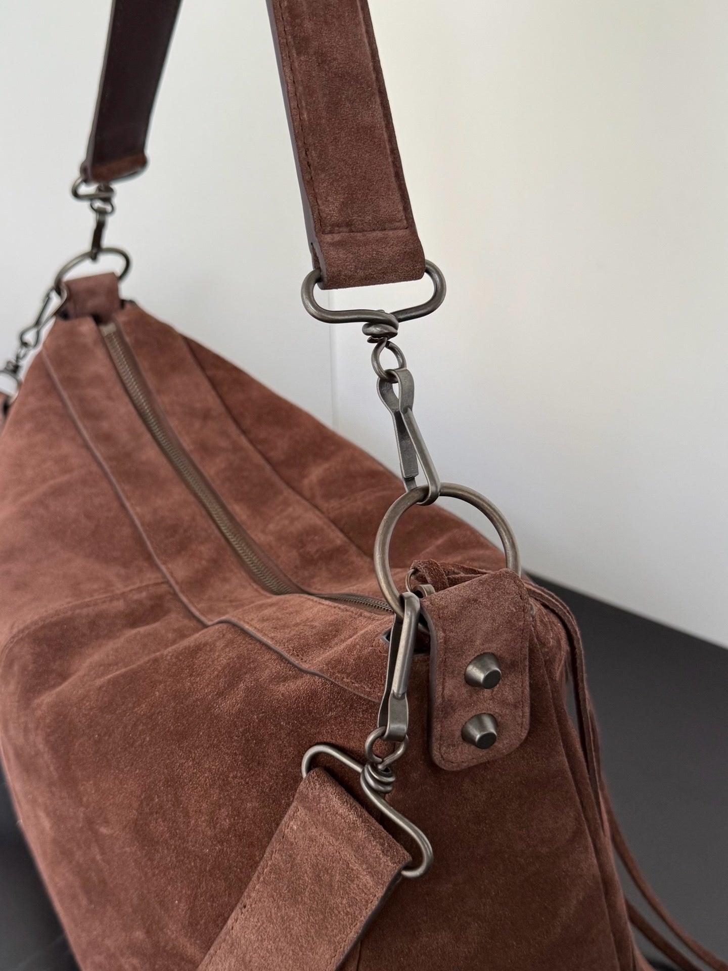 Balenciaga Le City Hobo Brown Suede Bag