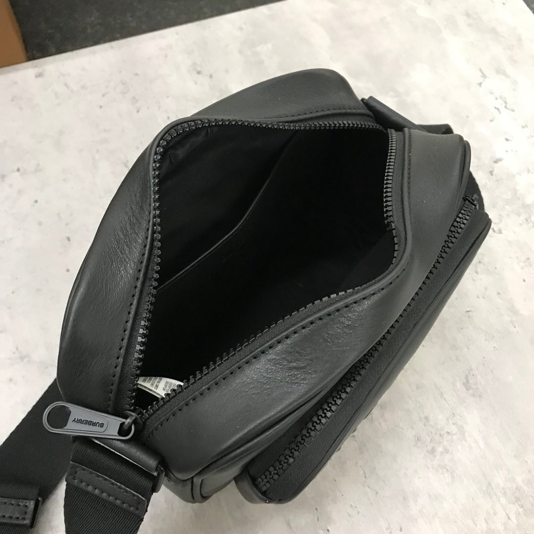 Burberry Paddy Italian-Tanned Calf Leather Crossbody Bag with Debossed Logo