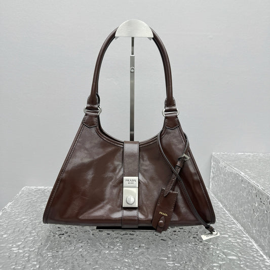 Prada Medium Brown Leather Shoulder Bag