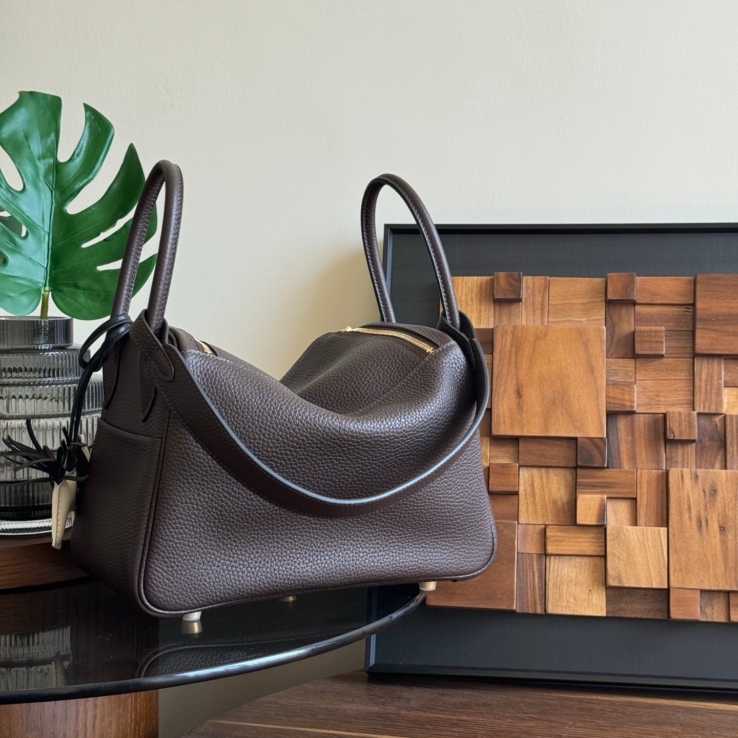 Hermès Lindy 26 Dark Brown Leather Bag