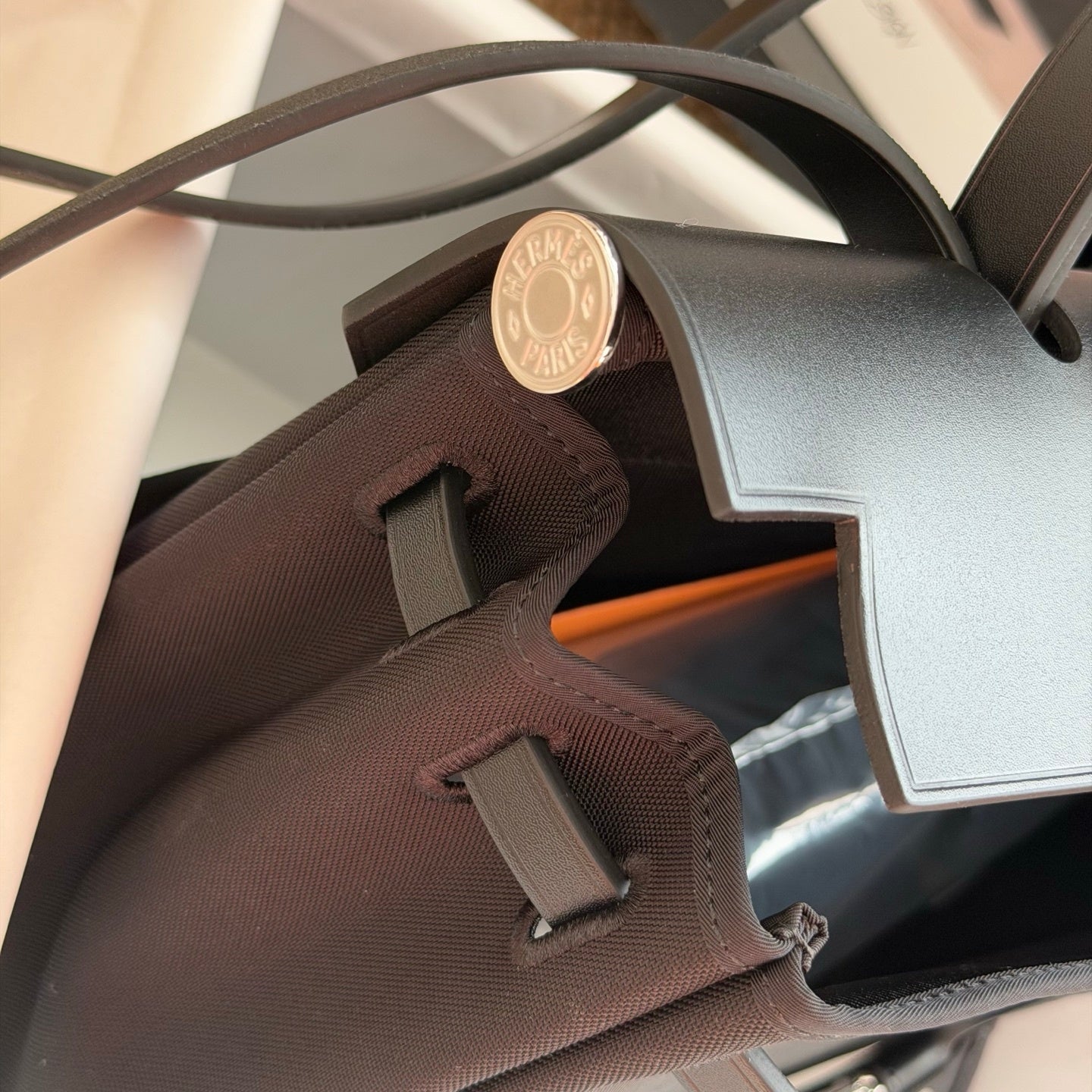 Hermès Herbag Zip 31 Black Toile Canvas Bag
