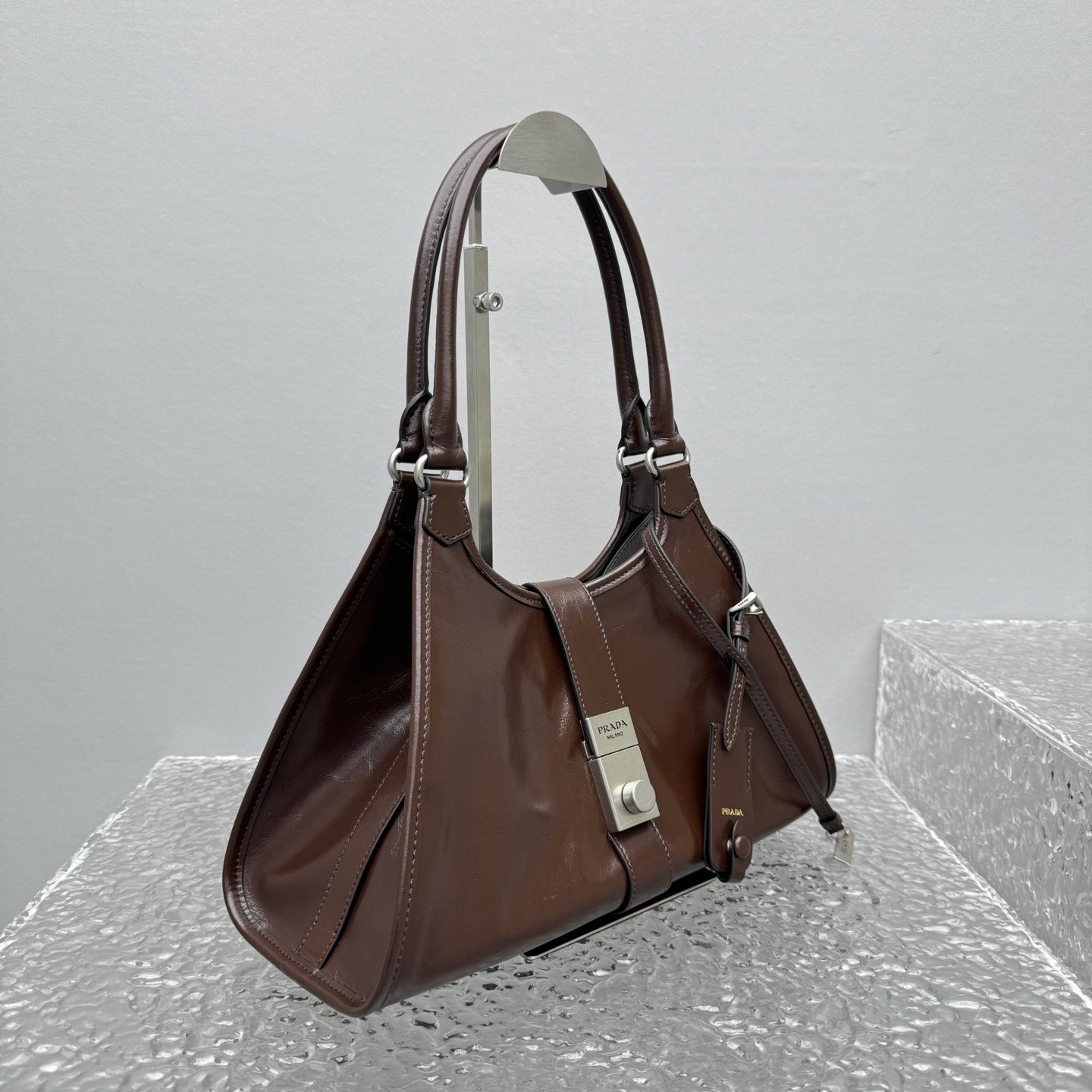 Prada Medium Brown Leather Shoulder Bag