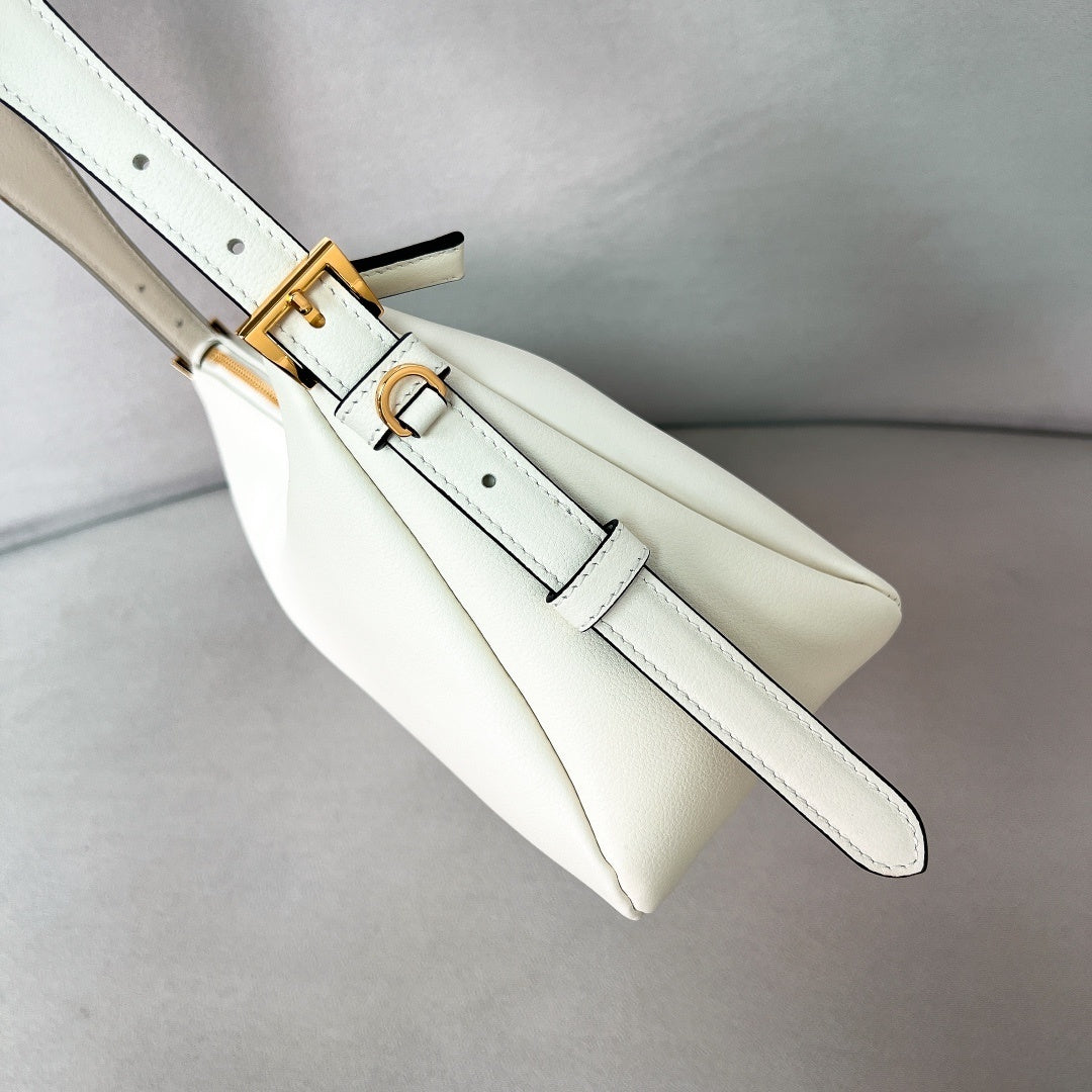Prada Aimée Medium White Calf Leather Shoulder Bag