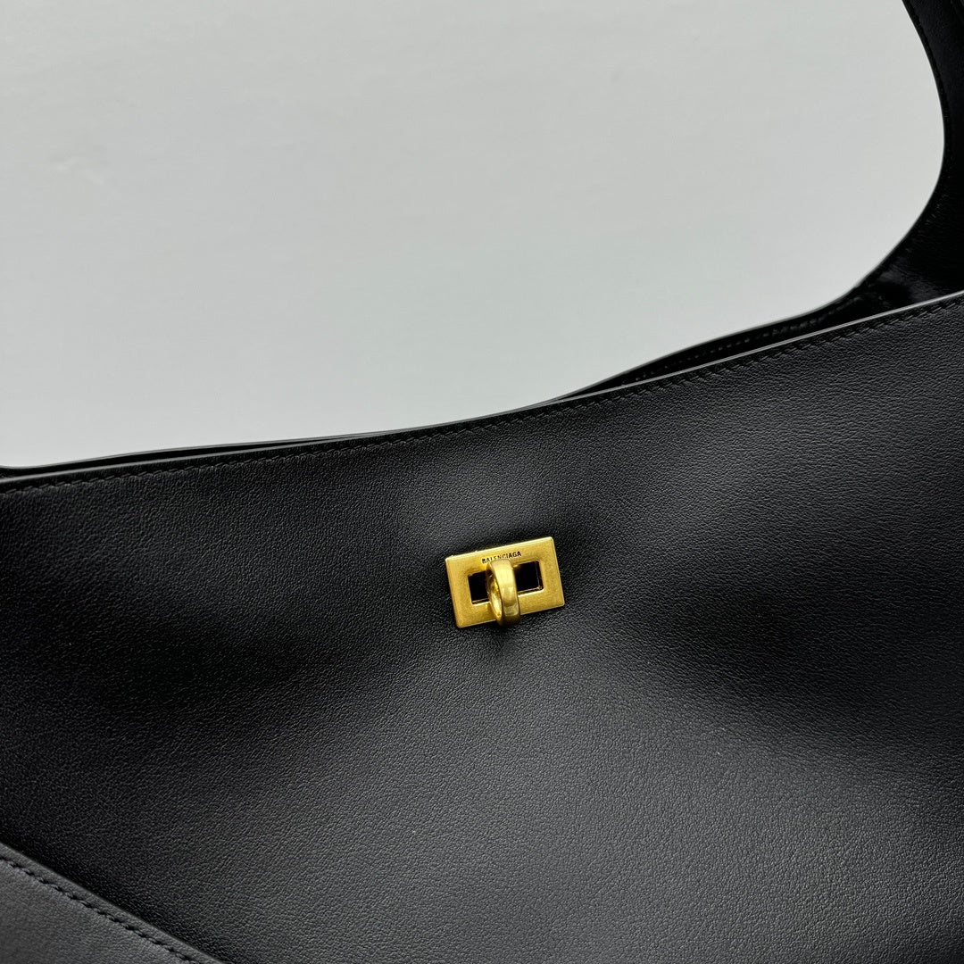 Balenciaga Small Bel Air Black Calfskin Leather Shoulder Bag