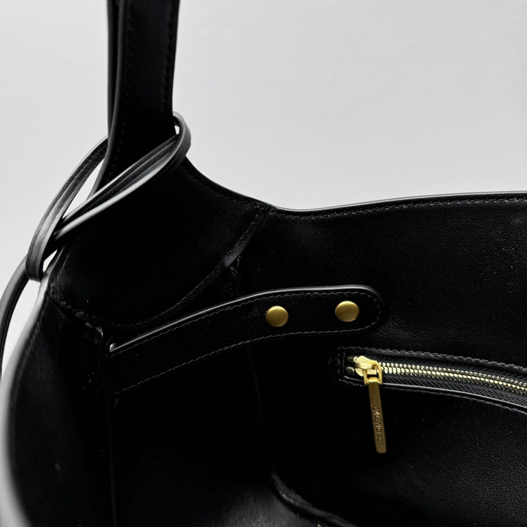 Balenciaga Small Bel Air Black Calfskin Leather Shoulder Bag