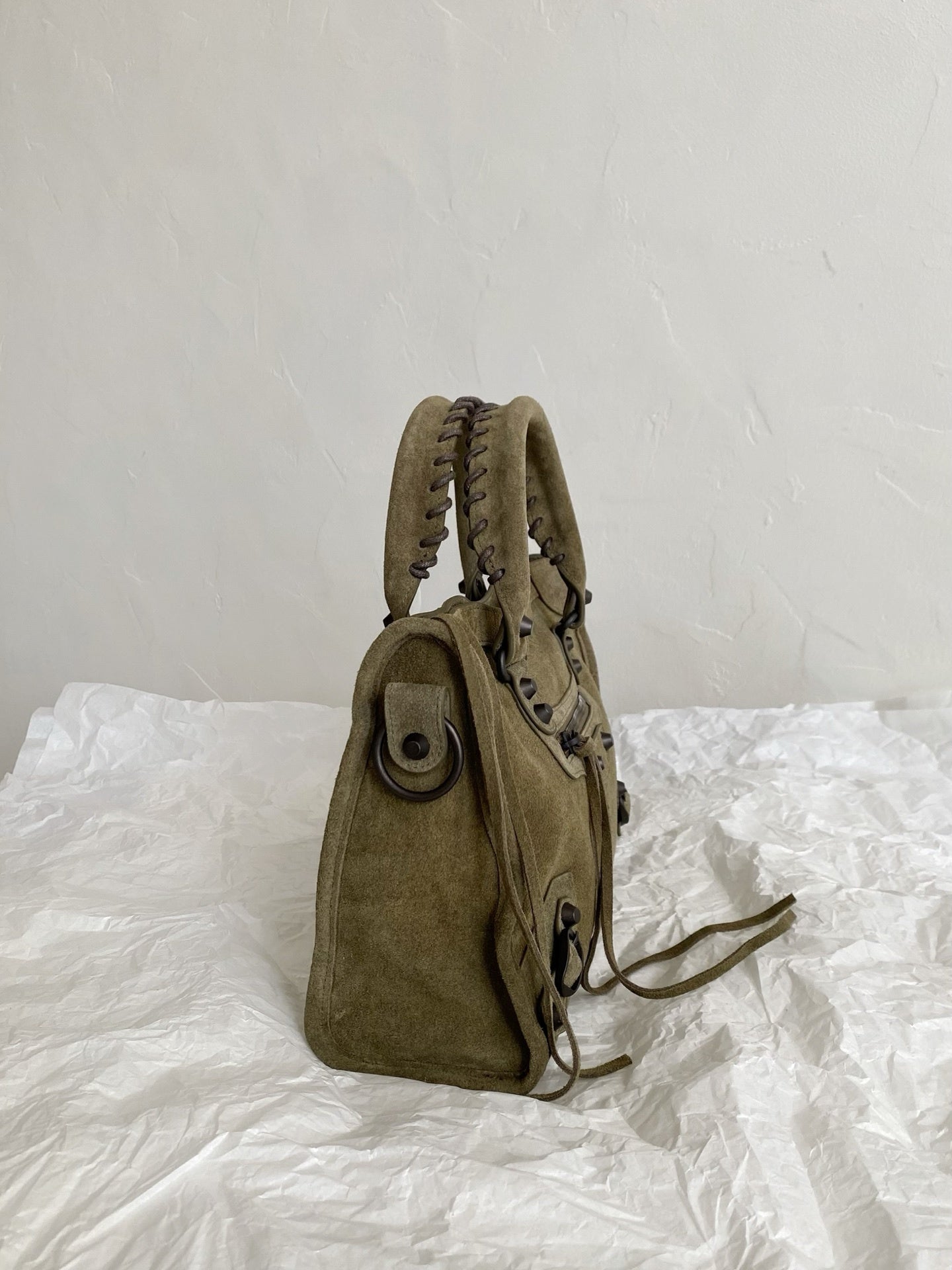 Balenciaga Le City Suede Brass Hardware Bag