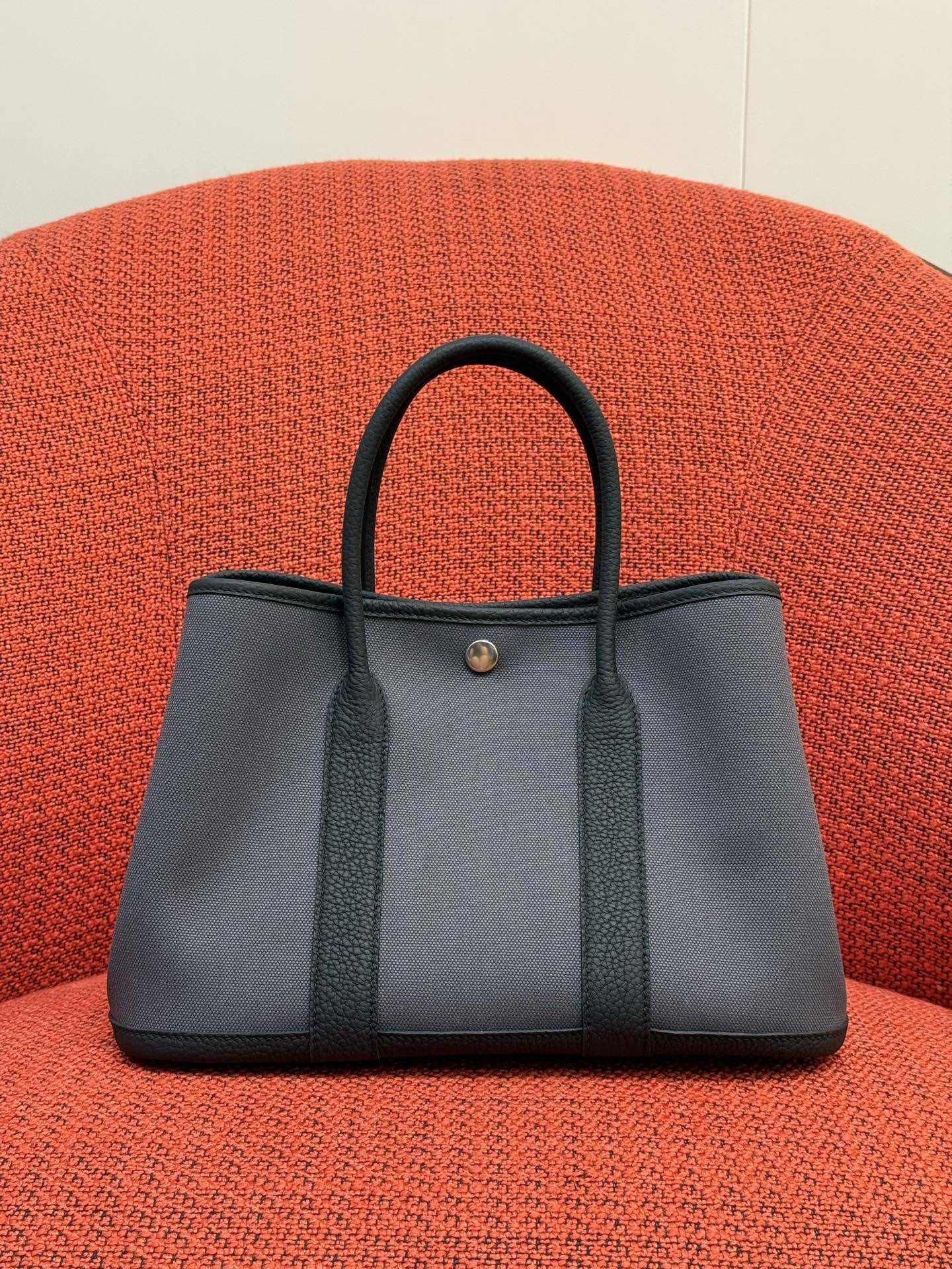 Hermès Garden Party 30 Ardoise Canvas & Negonda Leather Tote