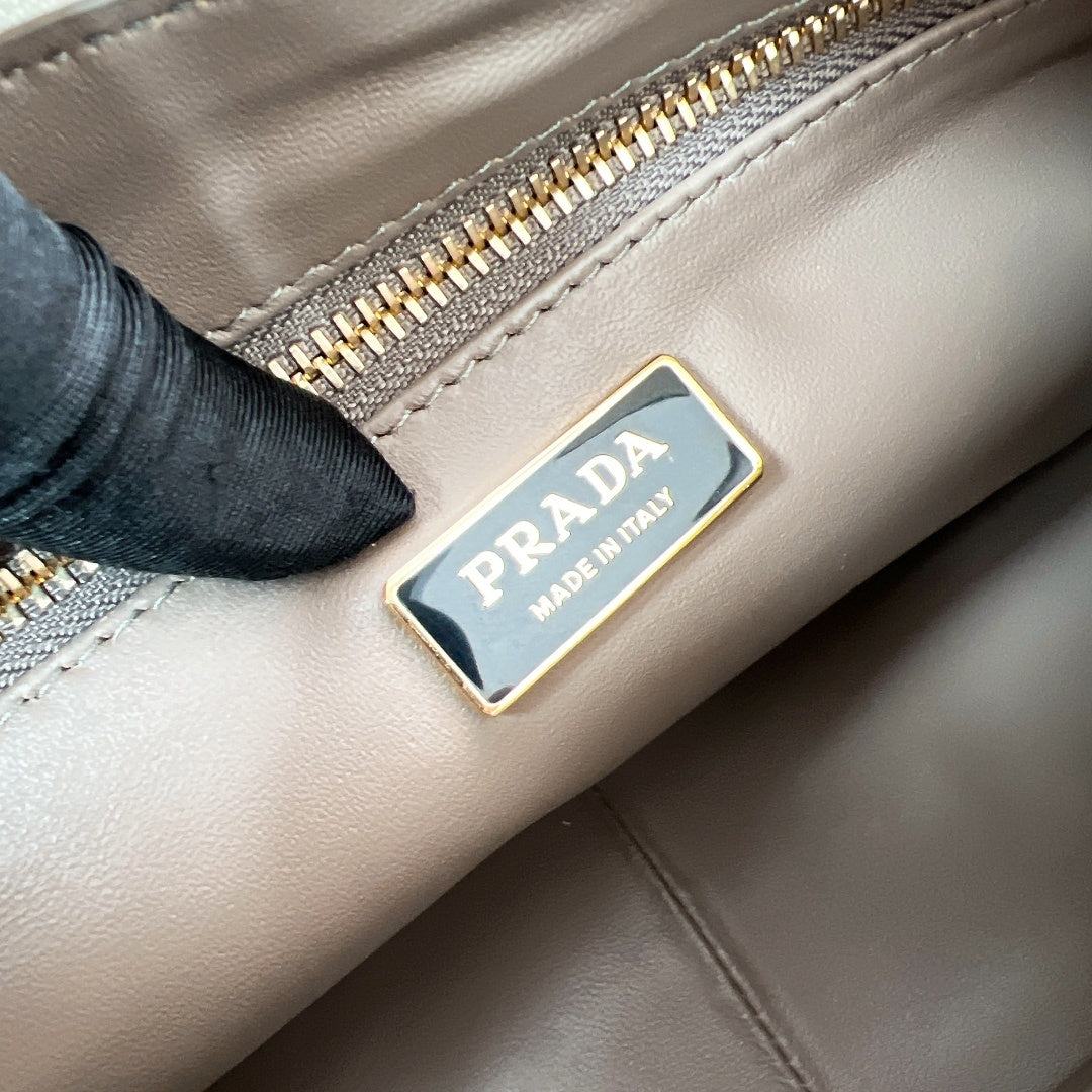 Prada Aimée Medium White Calf Leather Shoulder Bag