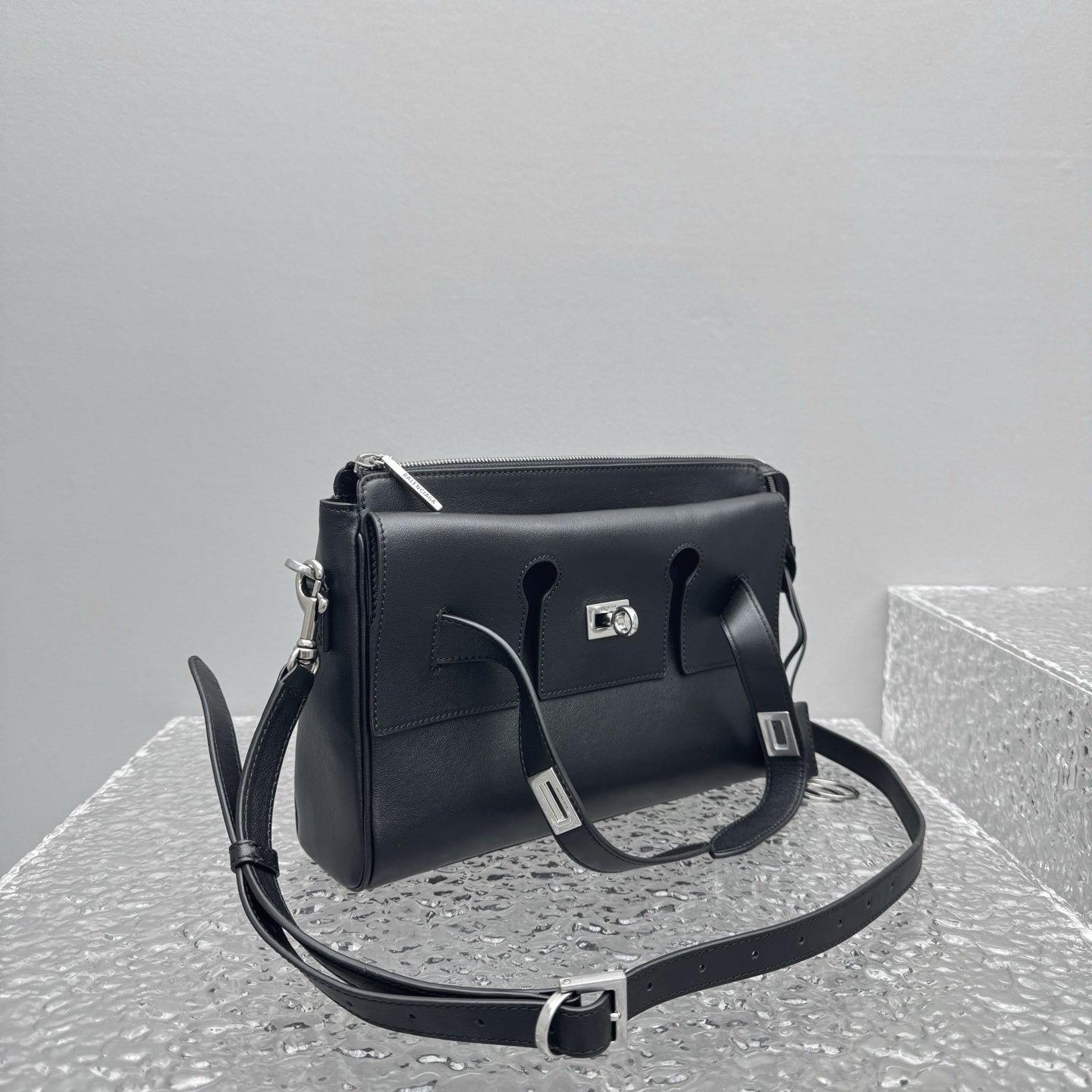 Balenciaga Bel Air Small Black Calfskin Messenger Bag