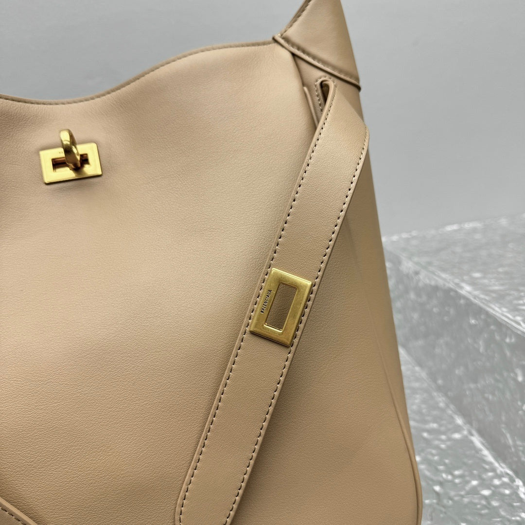 Balenciaga Bel Air Small Hobo Bag | Beige Leather Luxury Shoulder Bag