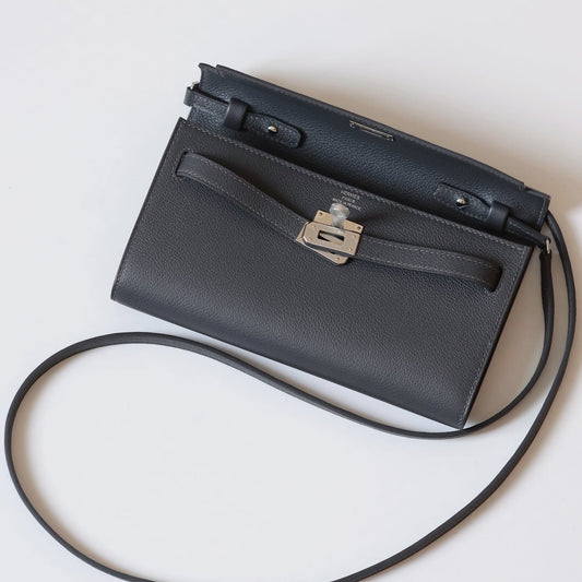 Hermès Kelly Classique To Go Black Leather Wallet