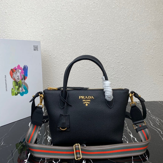 Prada Vitello Daino Leather Satchel – Black (Model 1BA157)