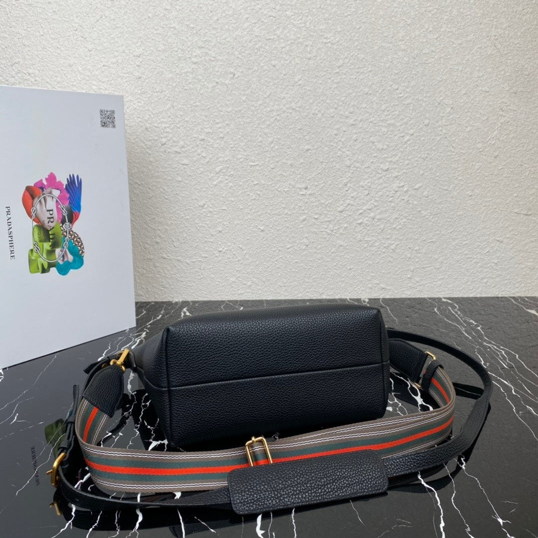Prada Vitello Daino Leather Satchel – Black (Model 1BA157)