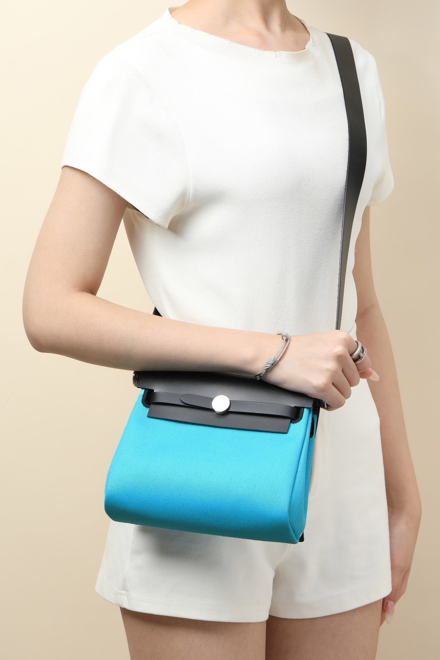 Hermès Herbag Zip 20 Bleu Riviera Canvas