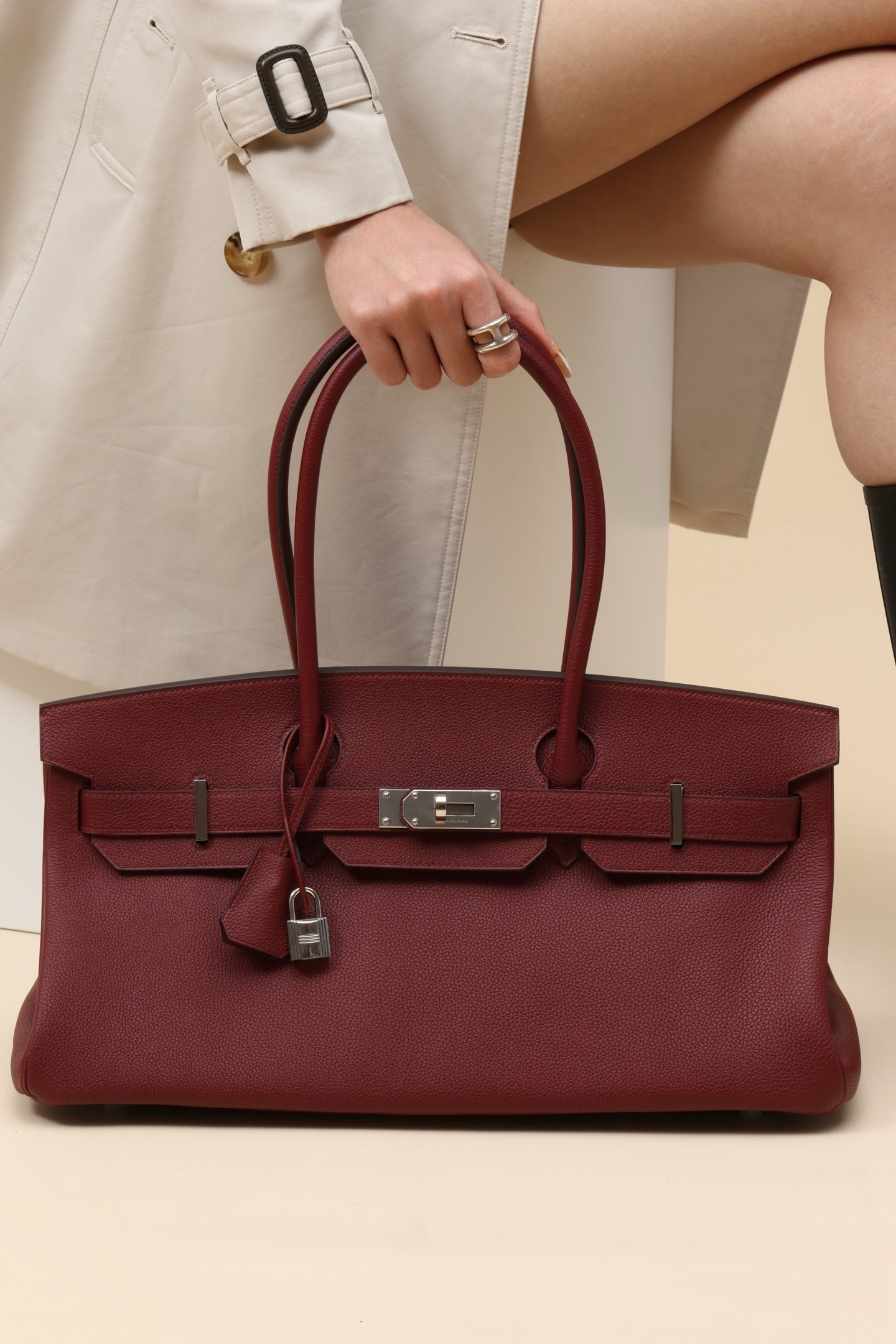 Hermès Birkin 35 Rouge H Leather with Palladium Hardware