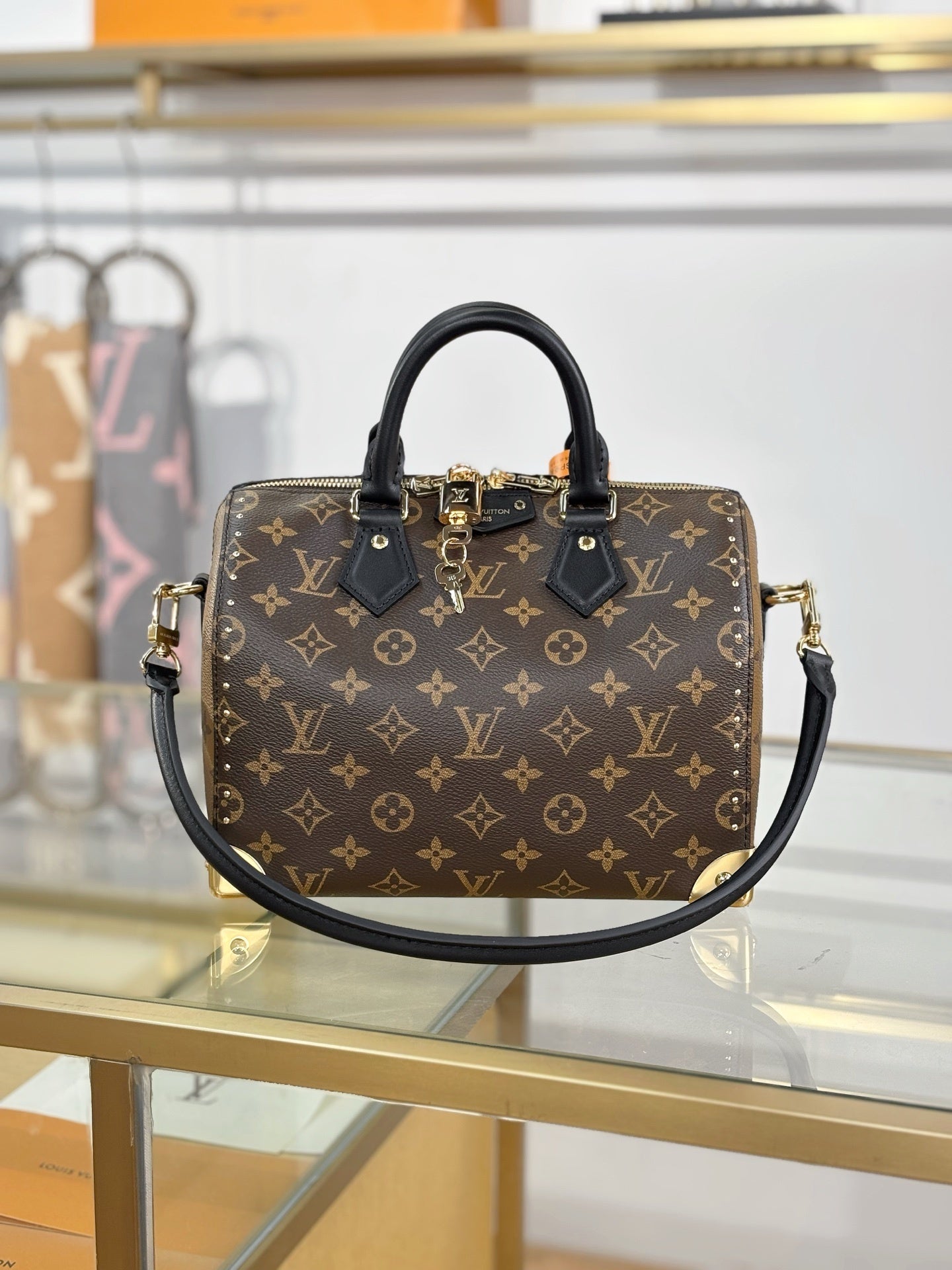 Louis Vuitton Speedy Trunk 20 in Monogram Canvas with Black Cowhide Leather Trim & Gold-Tone Hardware