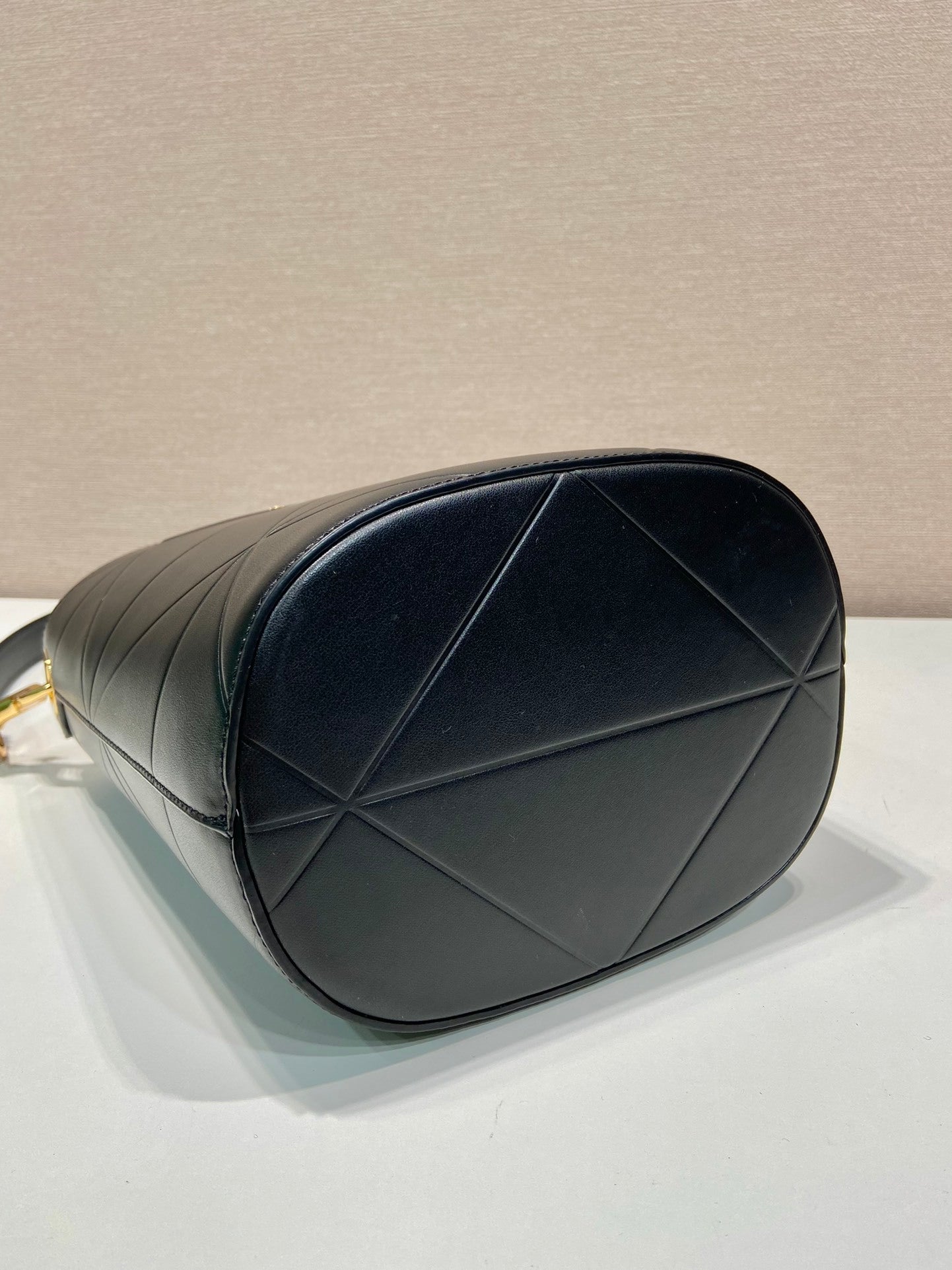 Prada Symbole Black Leather Bucket Bag