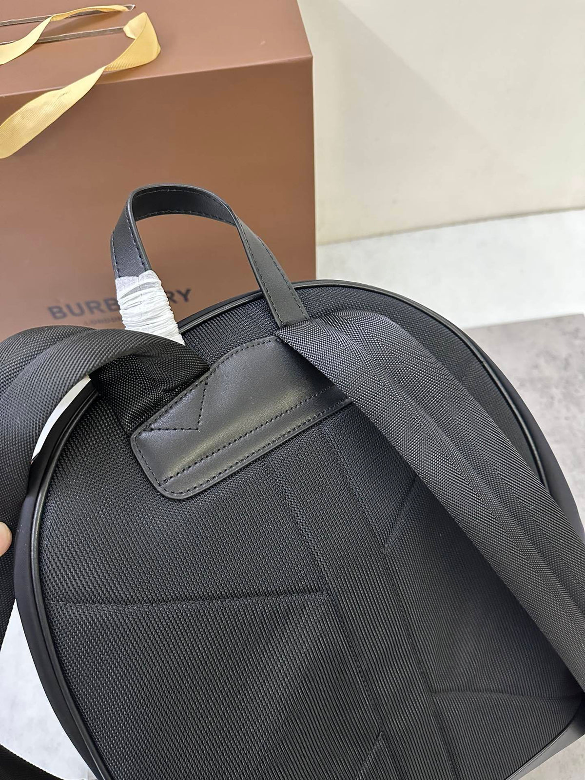 Burberry Jett Black Backpack with Equestrian Knight Design & Silver-Tone Hardware