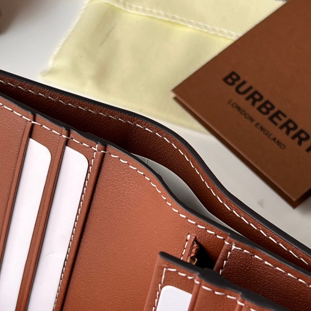 Burberry Vintage Check & Leather Small Folding Wallet