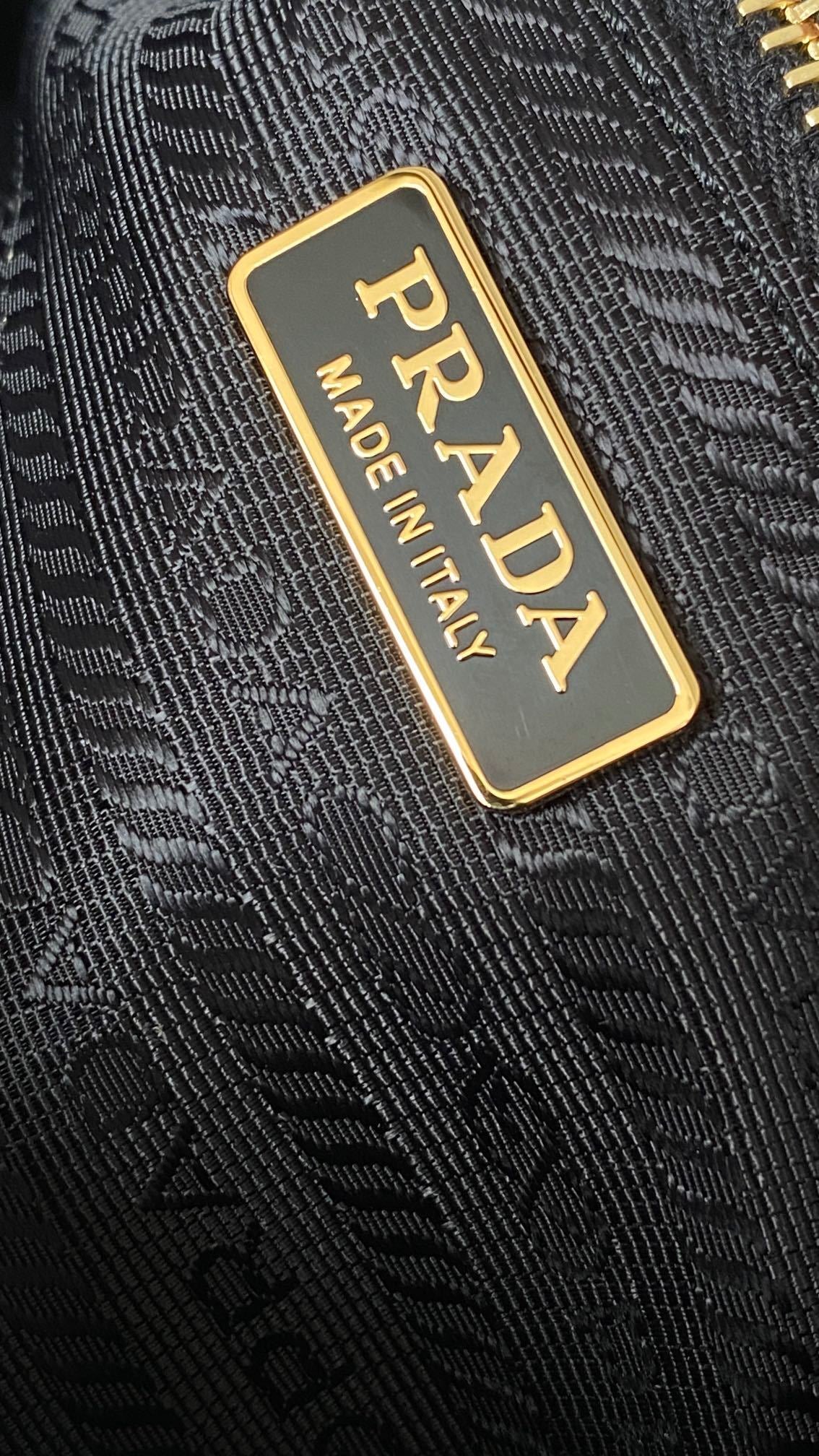 Prada Bonnie Medium Black Leather Top-Handle Bag