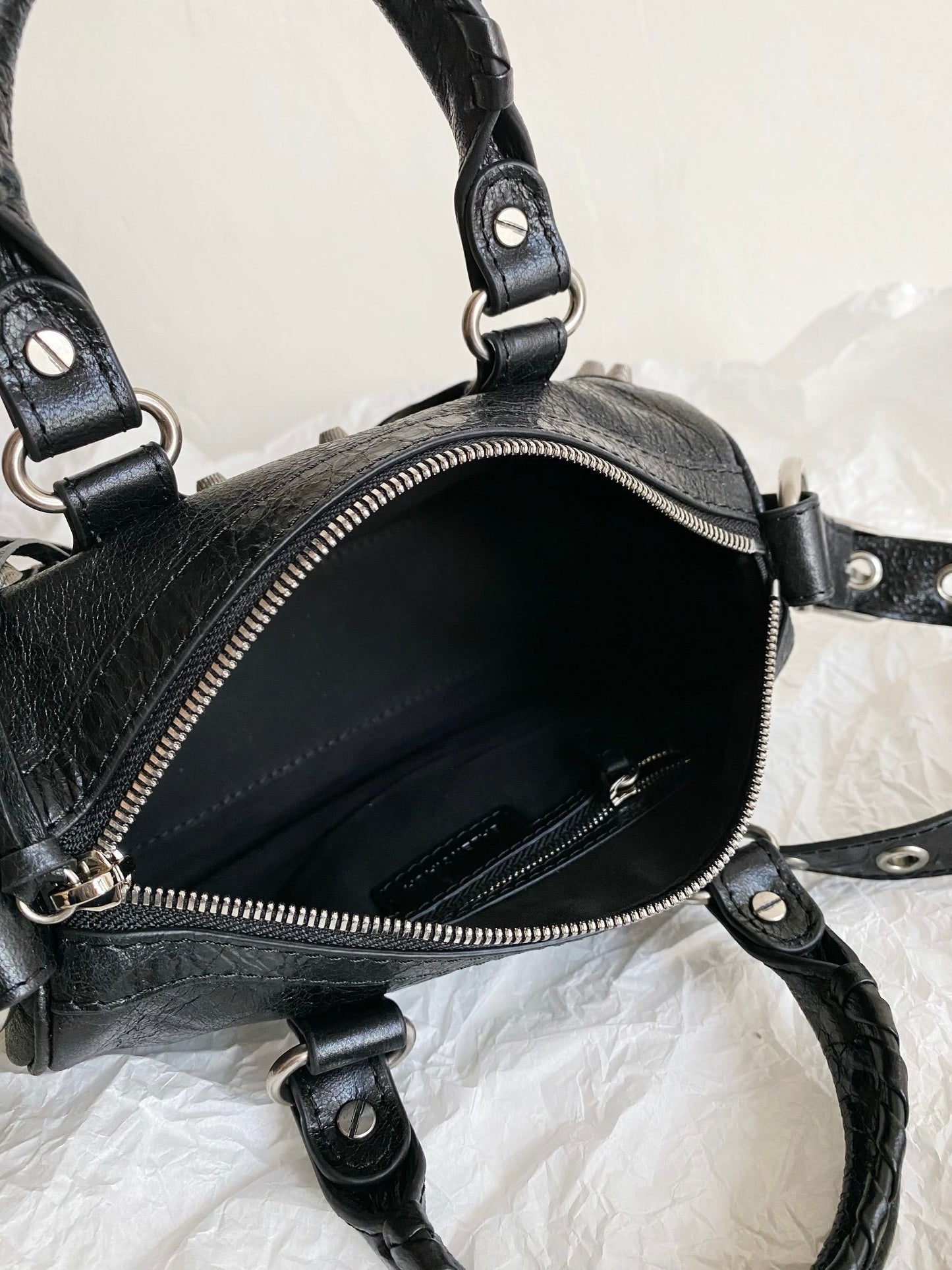 Balenciaga Neo Cagole Nano Duffle Black Arena Lambskin