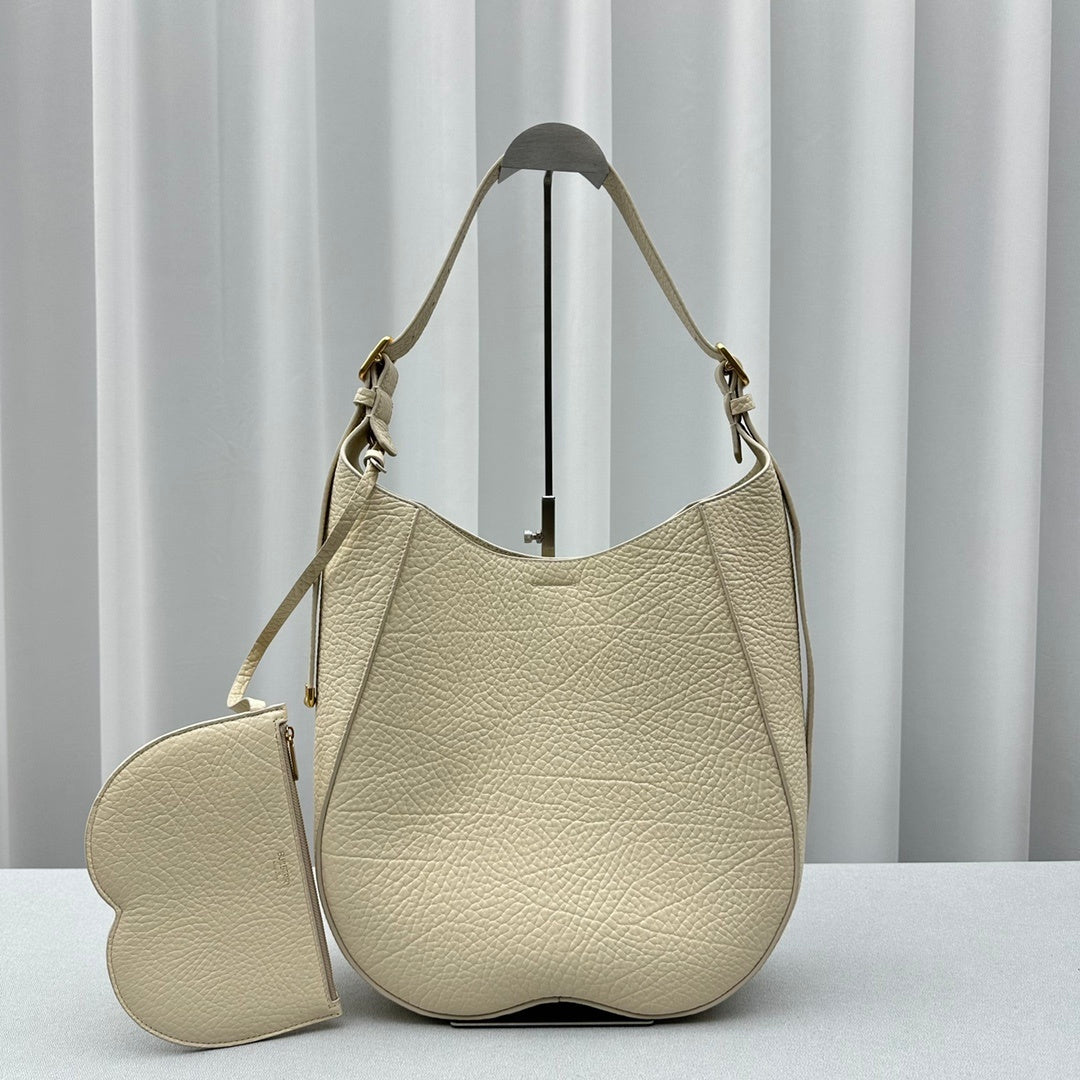 Burberry Chess Medium Beige Leather Shoulder Bag