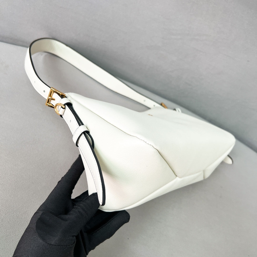 Prada Aimée Medium White Calf Leather Shoulder Bag