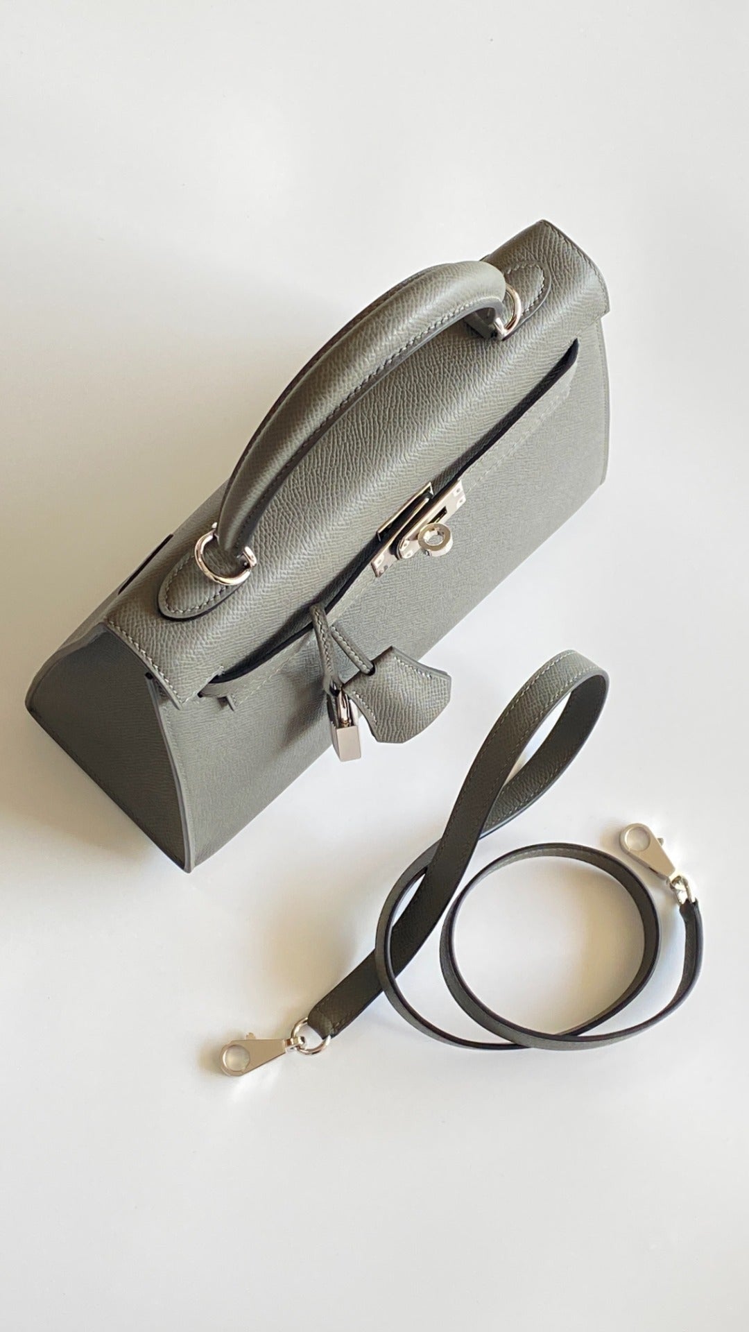 Hermès Kelly 25 Epsom Gris Asphalte Palladium