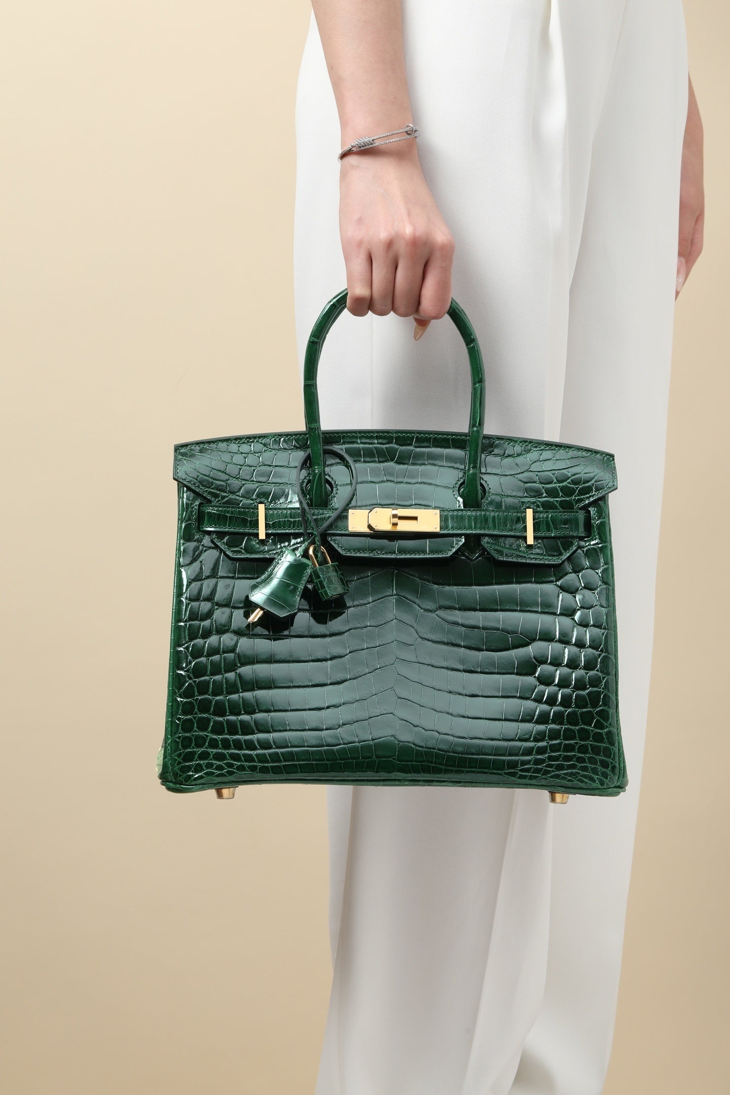 Hermès Birkin 30 Vert Emerald Crocodile Gold
