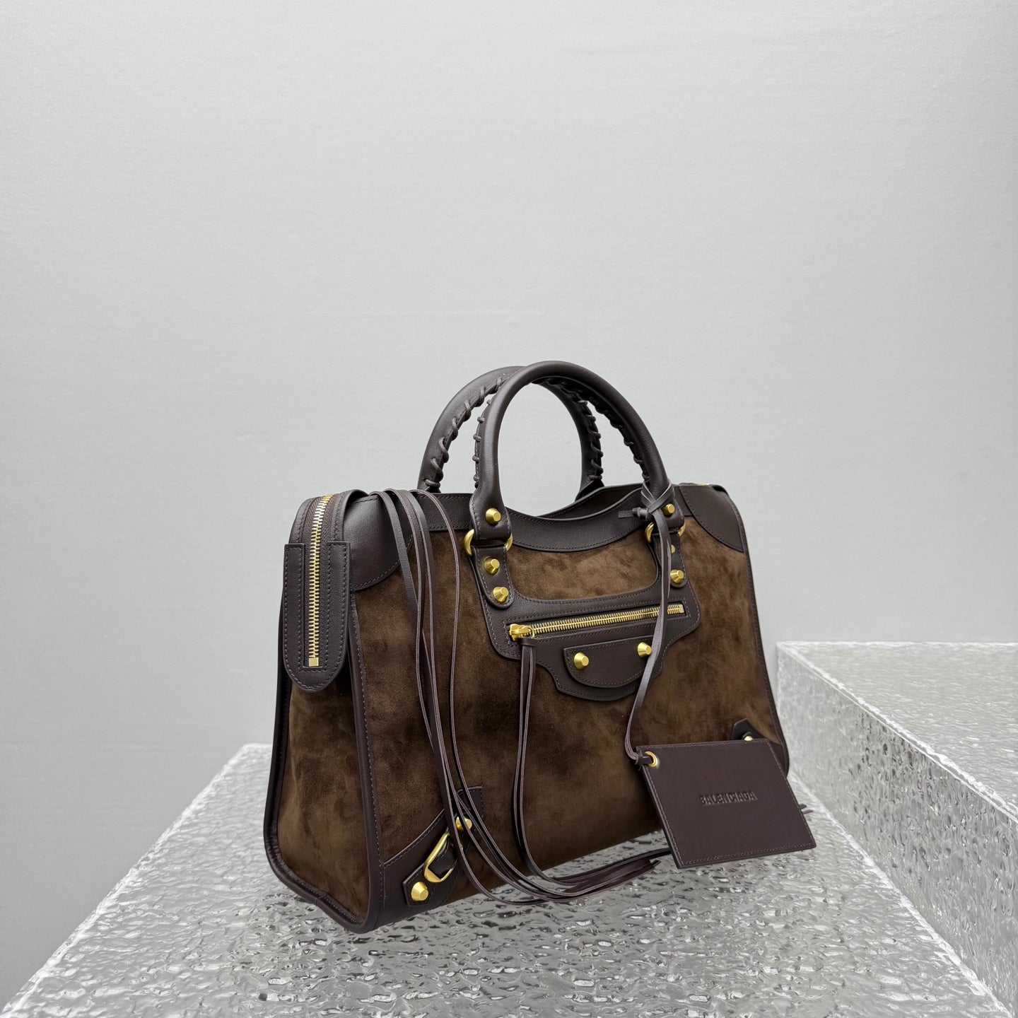Balenciaga Le City Medium Moka Brown Suede Bag