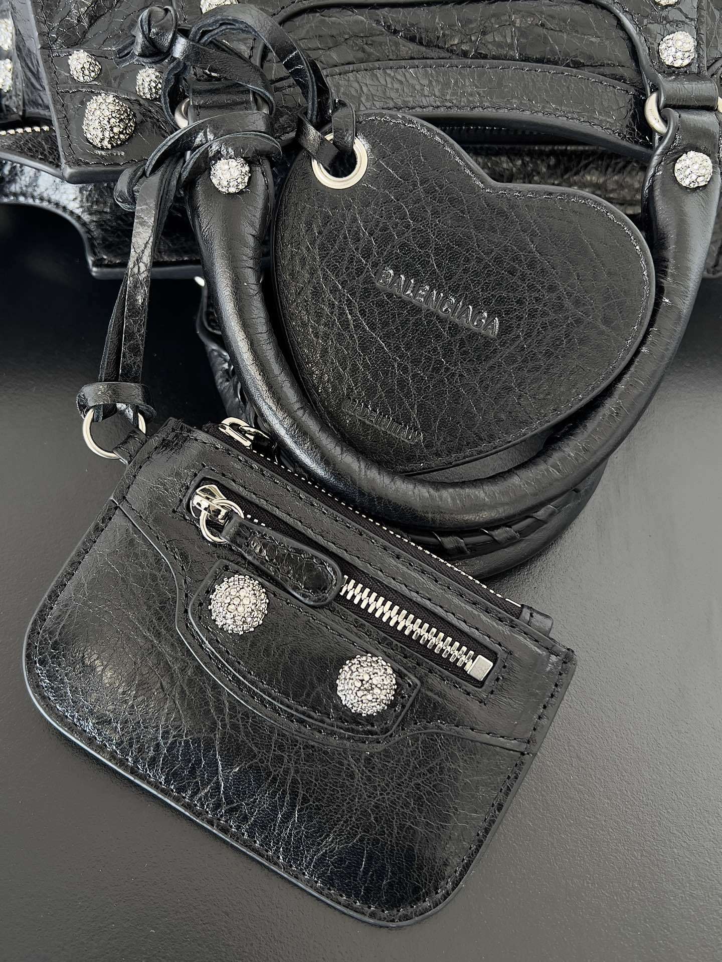 Balenciaga Neo Cagole City Black Leather Studded Bag