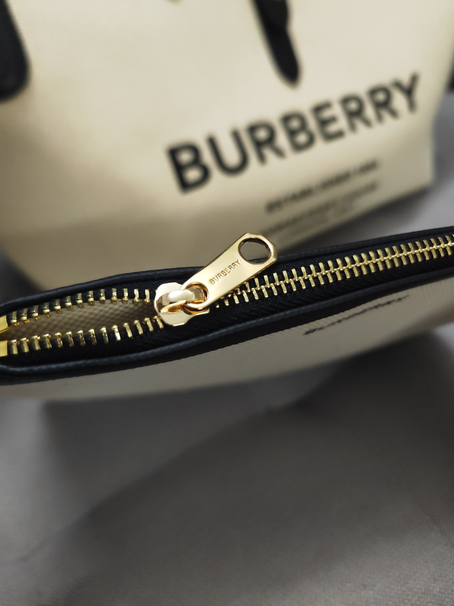 Burberry Medium Soft Canvas & Leather Belt Tote with Horseferry Logo