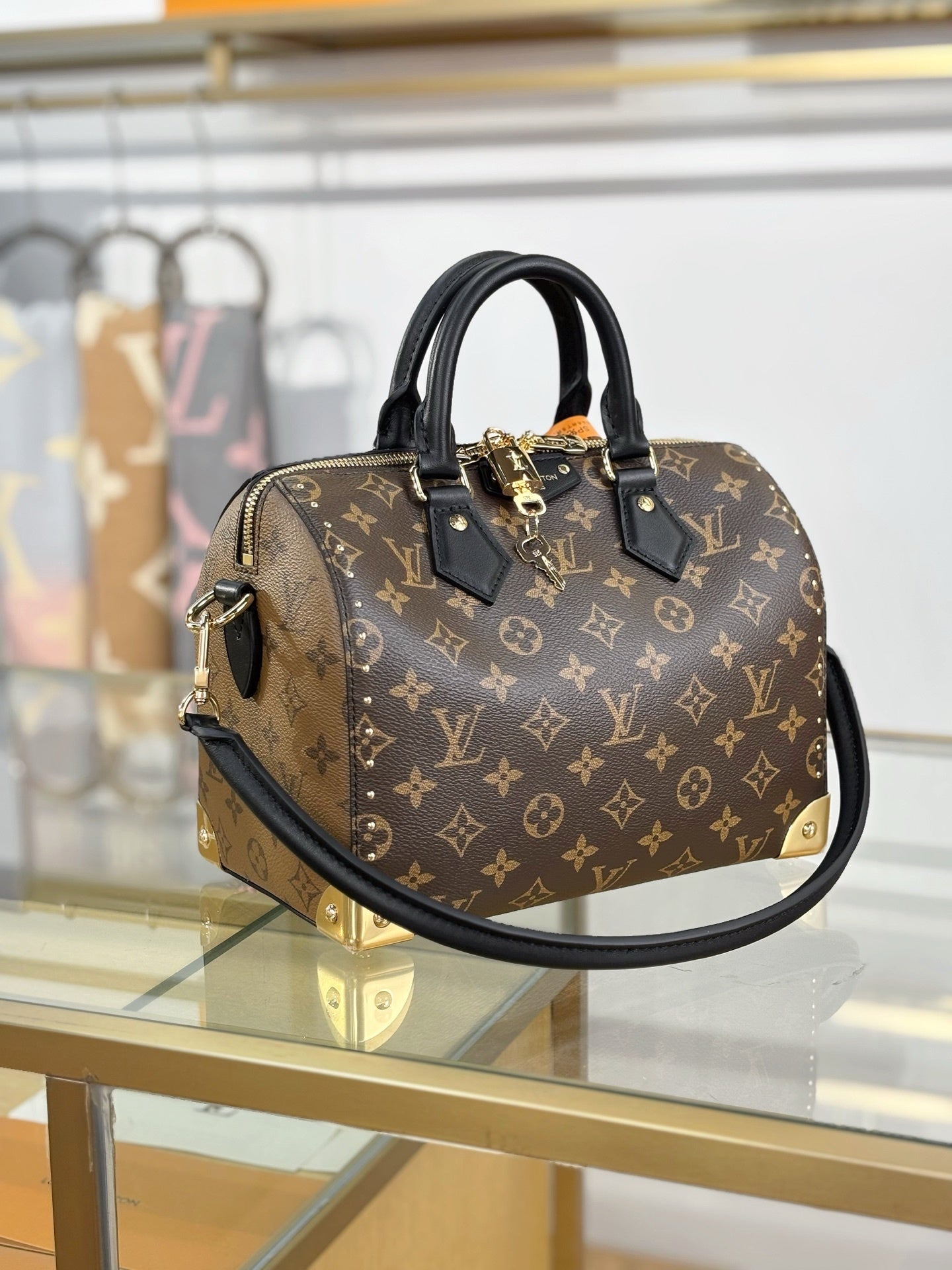 Louis Vuitton Speedy Trunk 20 in Monogram Canvas with Black Cowhide Leather Trim & Gold-Tone Hardware