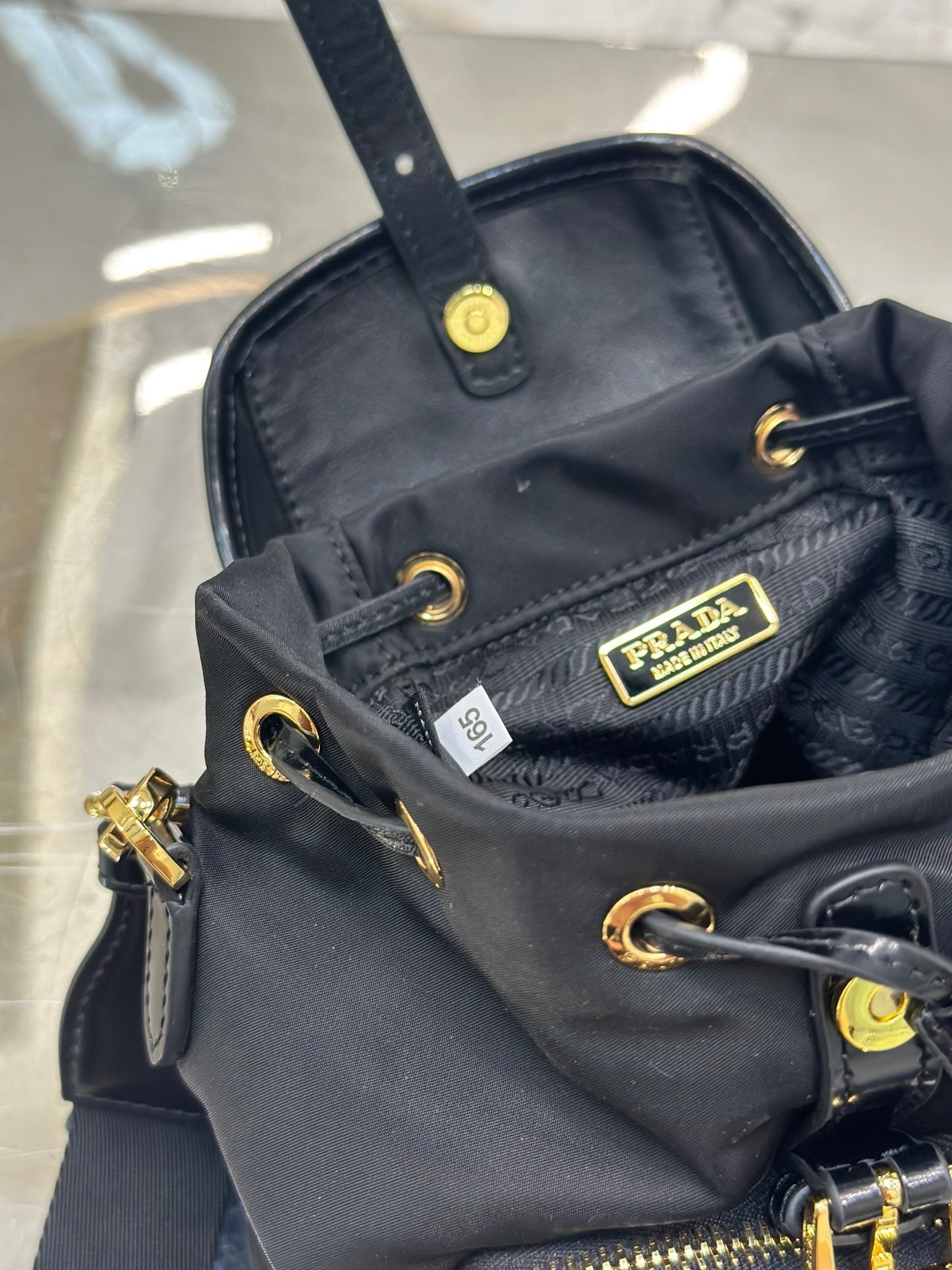 Prada Small Re-Nylon & Brushed Leather Backpack