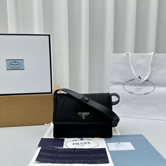 Prada Traveller Small Padded Re-Nylon Shoulder Bag – Black