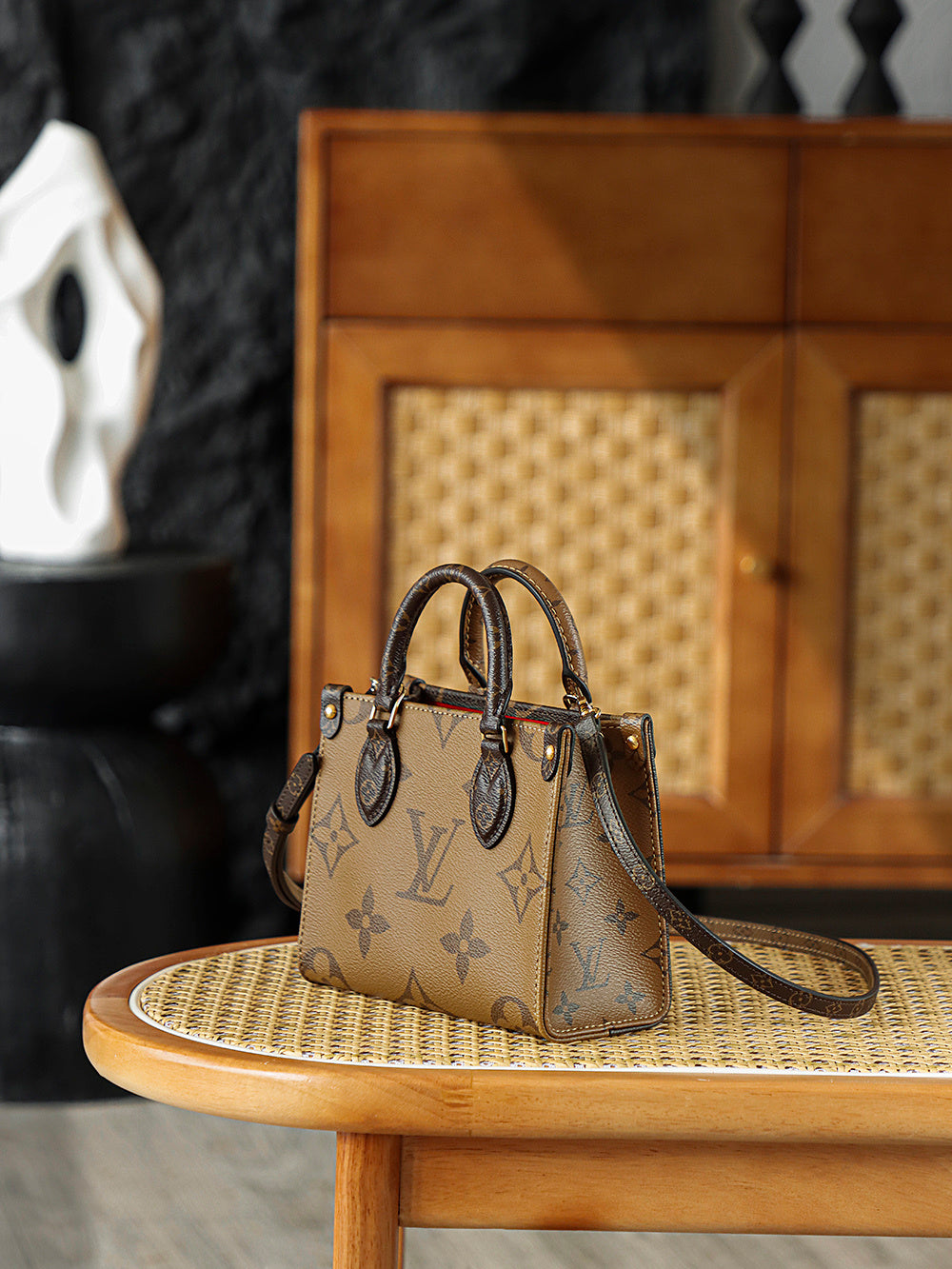 Louis Vuitton OnTheGo BB Bag in Monogram & Monogram Reverse Canvas