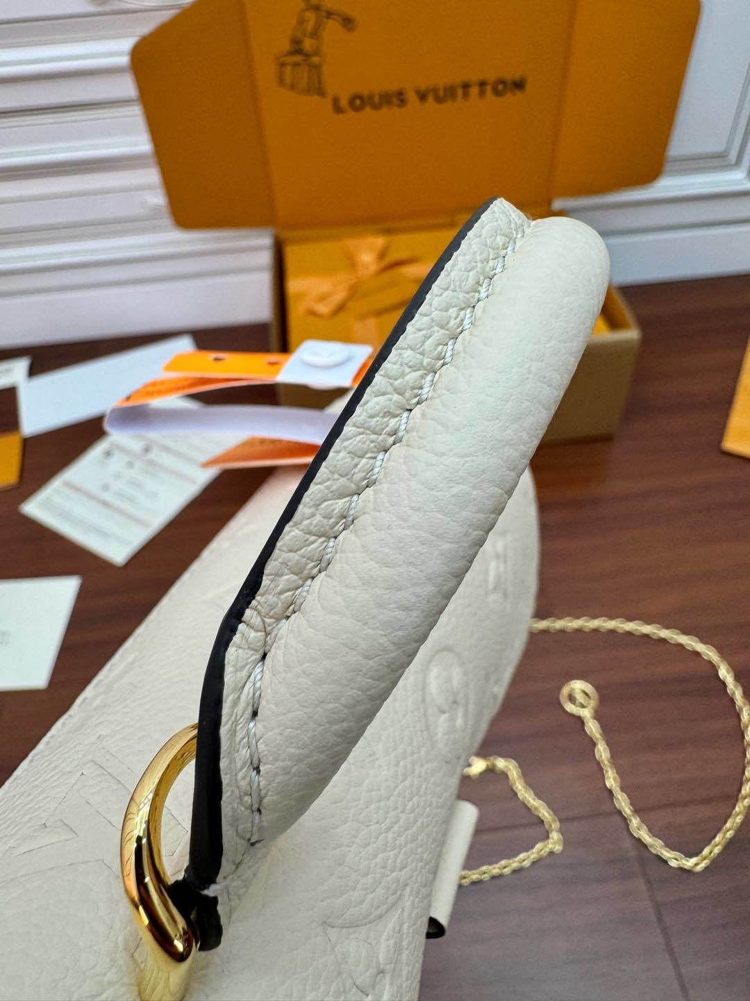 Louis Vuitton Nano Madeleine Bag in Crème Monogram Empreinte Leather