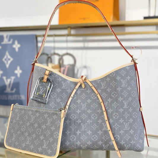 Louis Vuitton Carryall MM in Blue Monogram Denim