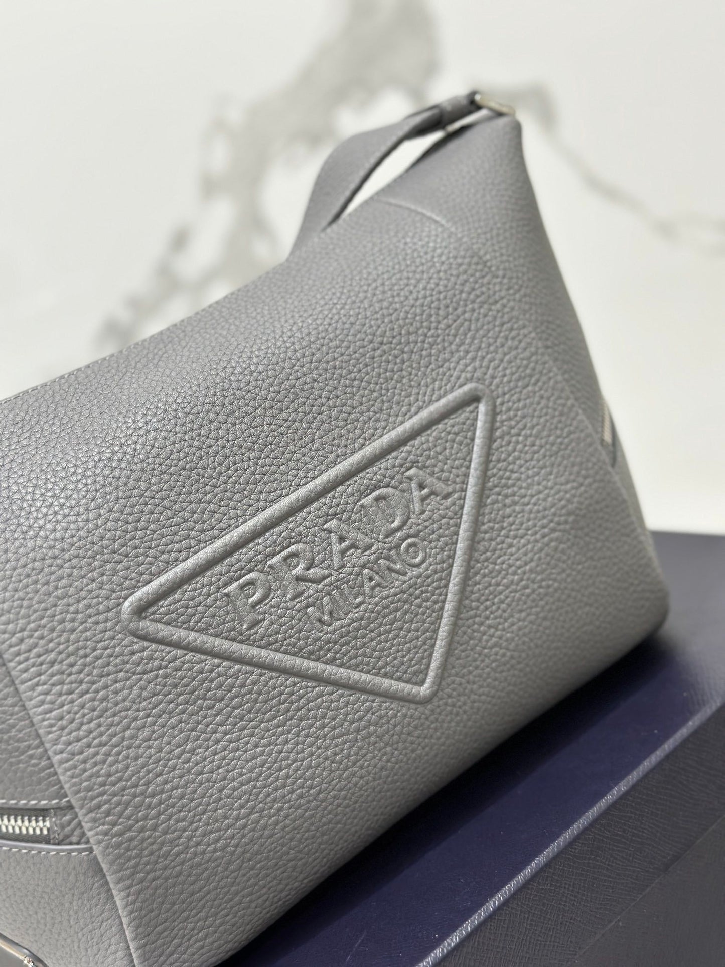 Prada Vitello Daino Leather Shoulder Bag – Grey