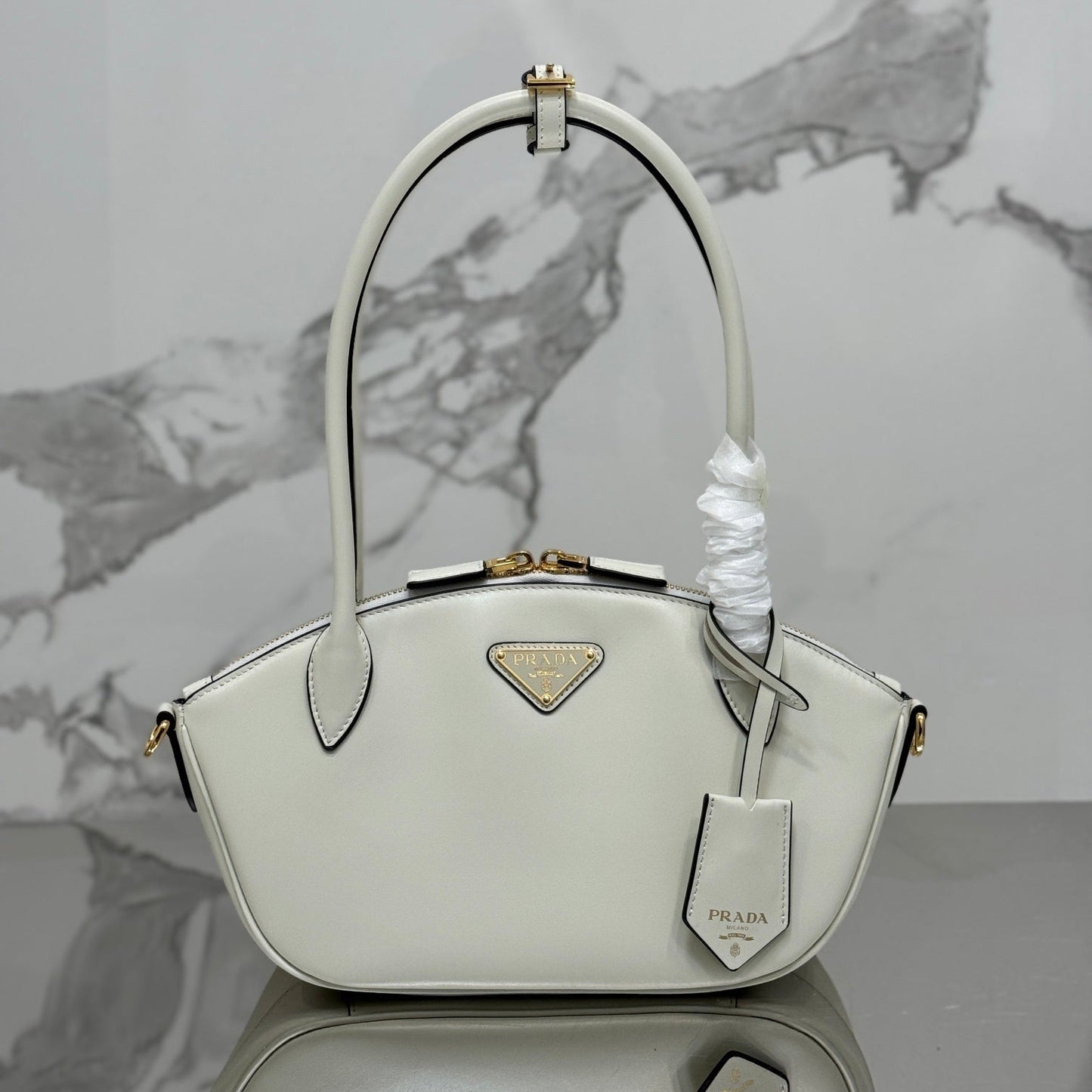 Prada Triangle City Calf Small Shoulder Bag